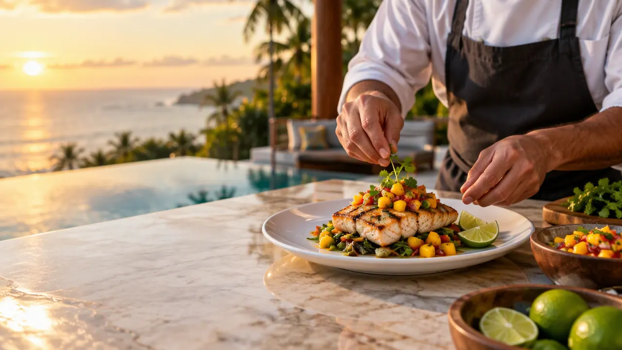 Jaco private chef preparing dinner in Costa Rica villa